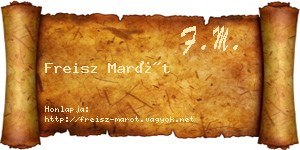 Freisz Marót névjegykártya